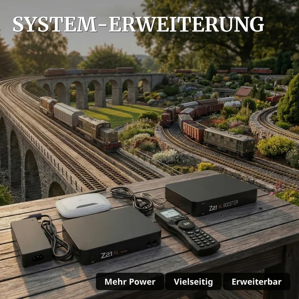 12A Roco XL Funk-Zentrale mit Booster im Set mit Handy und 2 Netzteilen Spur-G - System-Erweiterung