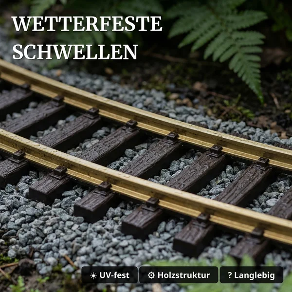 12 x Gleis gebogen R5, 15 Grad LGB 18000 - Wetterfeste Schwellen