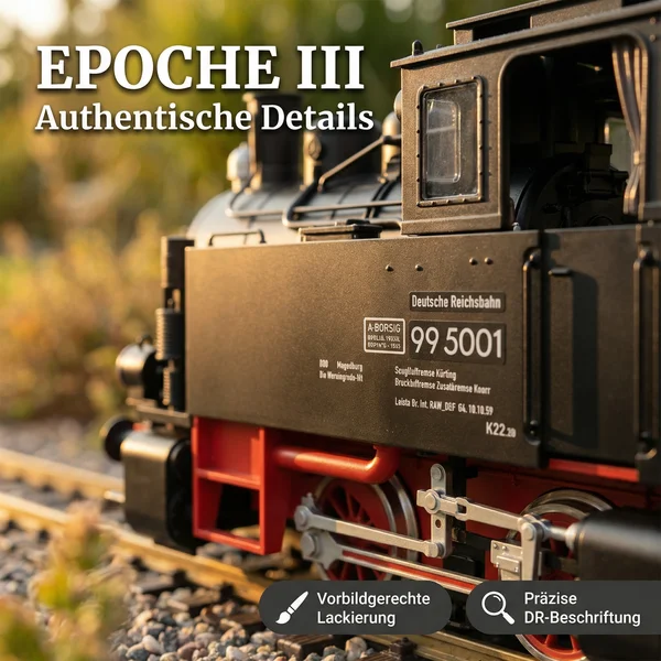 Dampflok 99 5001 DR LGB 20753 - Authentische Epoche-III-Details