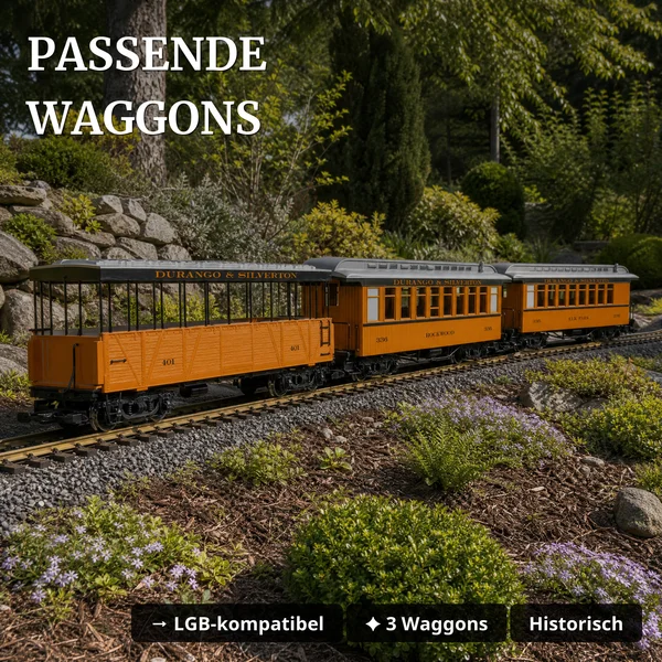 Alco-Diesellok DL 535 E Nr. 101 Durango und Silverton LGB 25559 - Passende Waggons