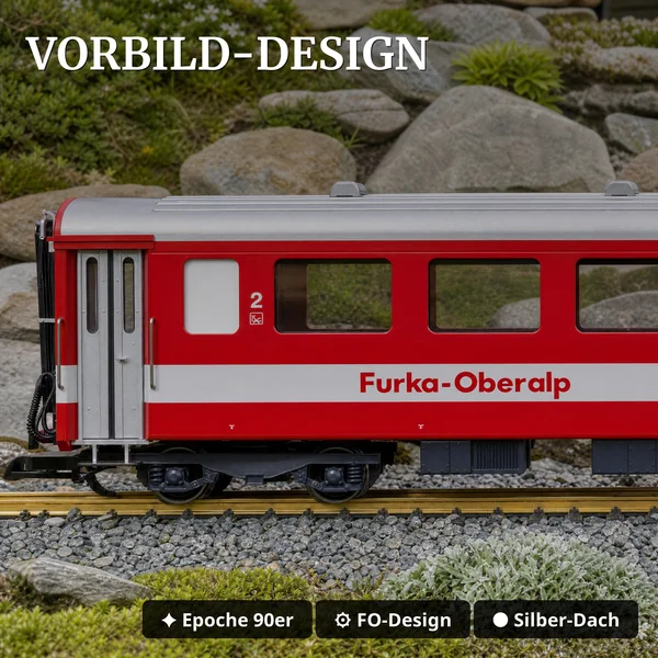 Personenwagen 2. Klasse Furka-Oberalp-Bahn LGB 30683 - Vorbild-Design