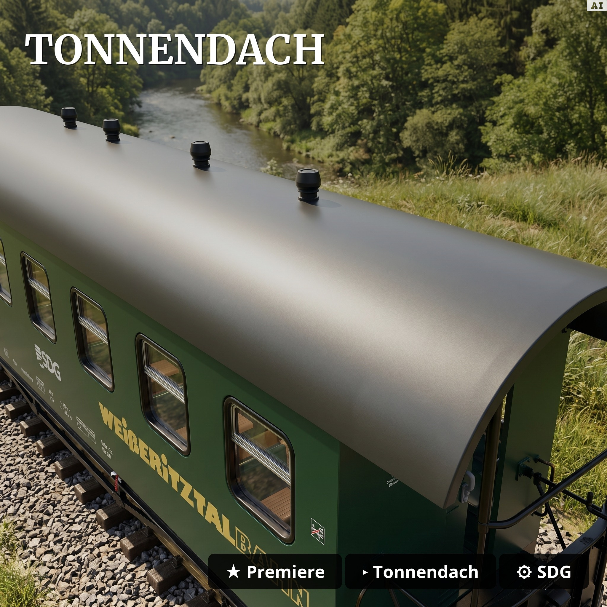 SDG Personenwagen KB 970-351 LGB 31391 - Tonnendach