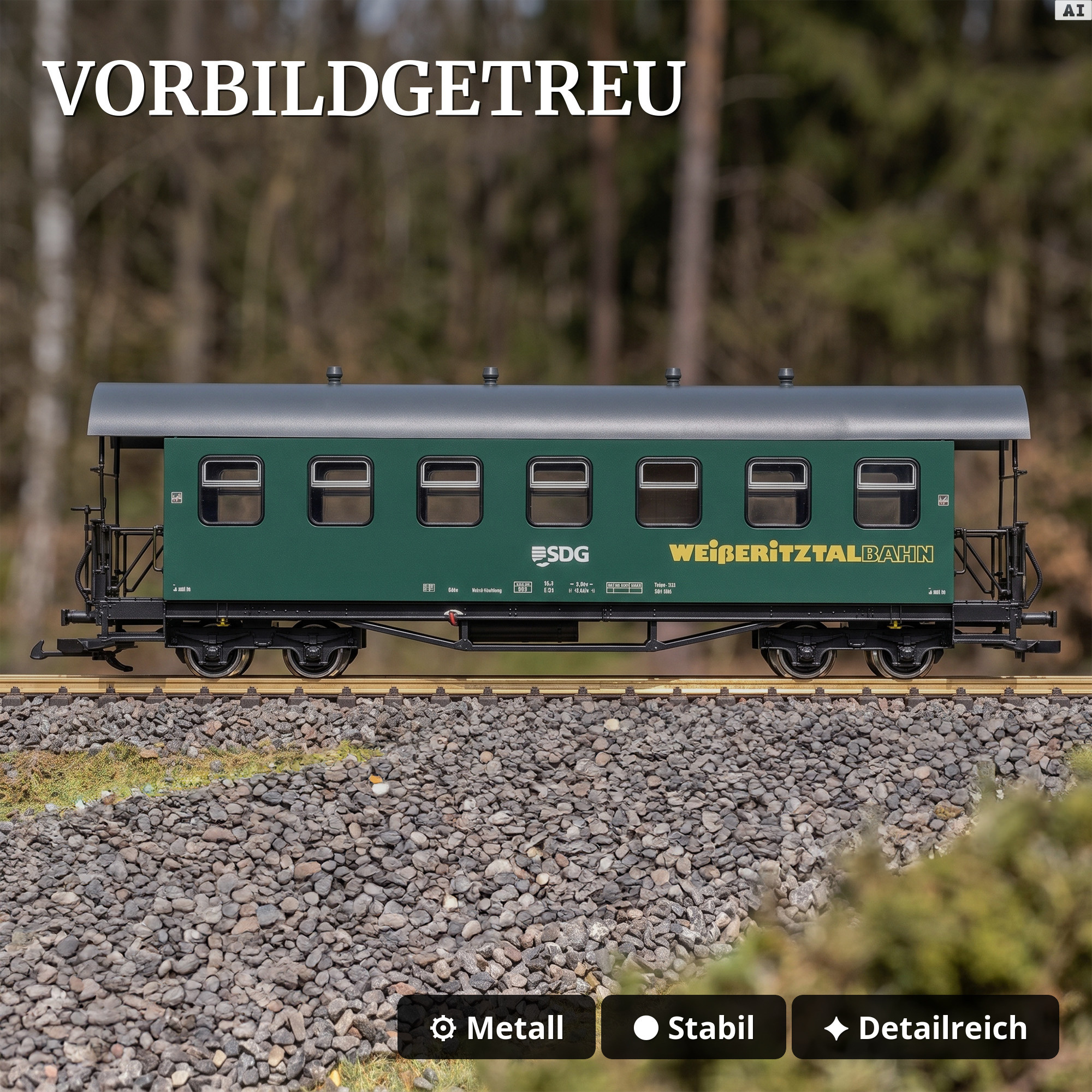 SDG Personenwagen KB 970-351 LGB 31391 - Vorbildgetreu