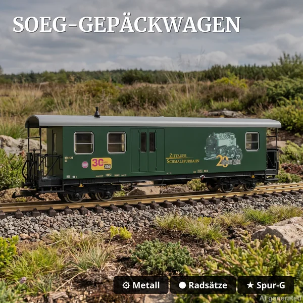 Sonderwagen Doppel-Jubiläum 30 Jahre SOEG und 20 Jahre Historik Mobil - Spur G Gepäckwagen LGB 35099  - SOEG-Gepäckwagen