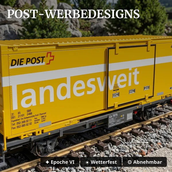 Post Containerwagen-Set RhB LGB 45886 - Post-Werbedesigns
