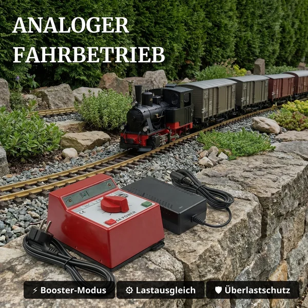 Elektronischer Fahrregler 5A mit Schaltnetzteil 19V/6A im Spur G Set - Analoger Fahrbetrieb