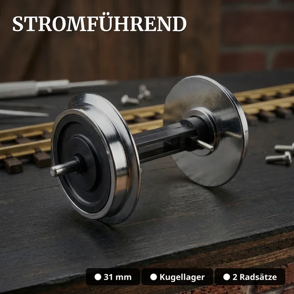 Kugelgelagertes Radsatzpaar 2 Stück LGB 67403 - Stromführend