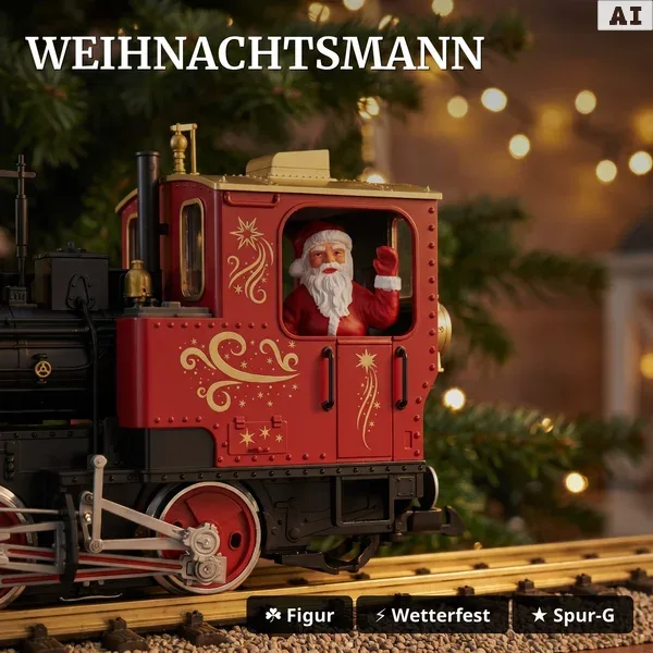 Weichnachtszug Stainz Tenderlok mit Dampf und Licht LGB 70308-M001 - Weihnachtsmann