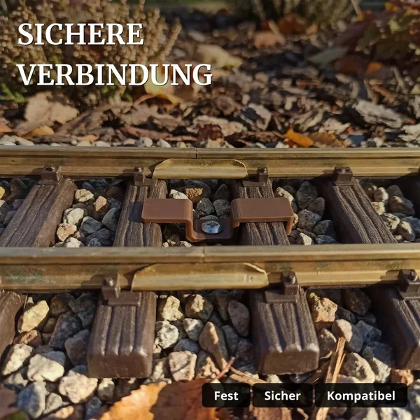 Gleisklammer braun Spur G – 10 Stück Gleis-Fixierung für Gartenbahn ML-Train 81010050 - Sichere Verbindung