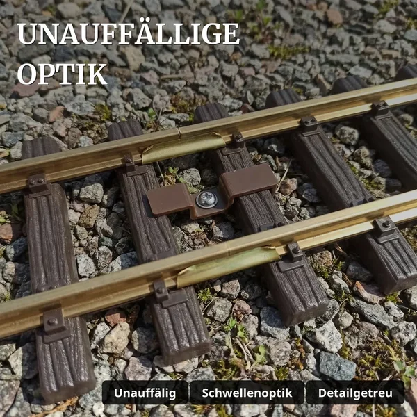 Gleisklammer braun Spur G – 10 Stück Gleis-Fixierung für Gartenbahn ML-Train 81010050 - Unauffällige Optik