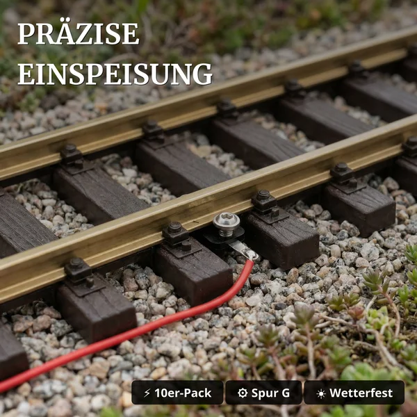 Gleisanschlussklemme 10 Stück Spur G Kunststoff mit Lötösen für Stromeinspeisung ML-Train 81022013 - Präzise Einspeisung