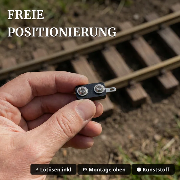 Gleisanschlussklemme 10 Stück Spur G Kunststoff mit Lötösen für Stromeinspeisung ML-Train 81022013 - Freie Positionierung