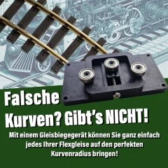 18 Meter Flex-Gleis mit 24 Schraubschienenverbinder + Biegevorrichtung - Immer die richtige Kurve