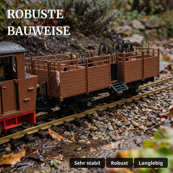 HSB Fahrrad- & Cabriowagen Set Spur G – KC901-157 & 901-157 Güterwagen mXion 8200280 - Robuste Bauweise