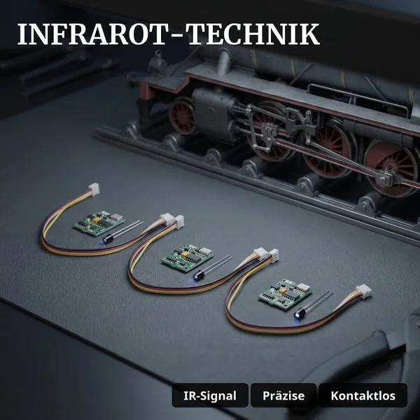 ML-Train PZB-Empfänger Erweiterungs-Set 3x – Punktförmige Zugbeeinflussung Infrarot Spur G - Infrarot-Technik