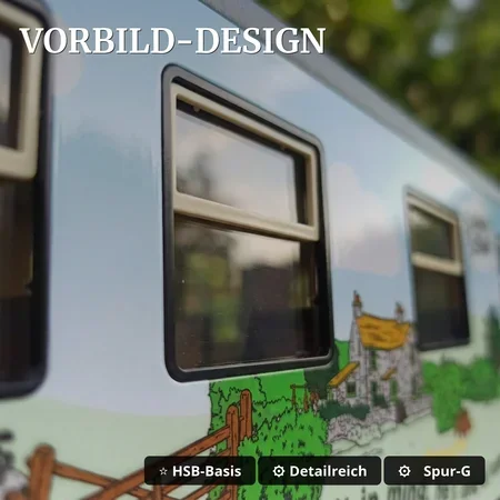 Shaun das Schaf Sonderwagen-Set –  Liebe und Erde – 2 Personenwagen nach HSB-Vorbild Spur-G Train Line 8200285 - Vorbild-Details