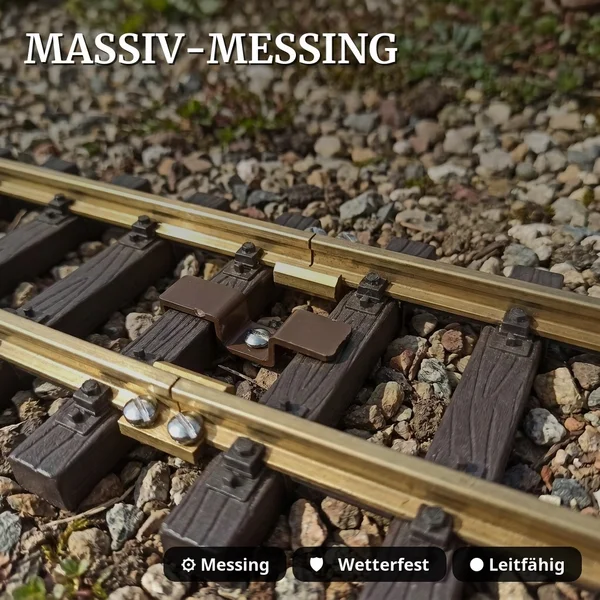 Großes Gleisoval-Set 360x180 cm Messing Radius 90 cm Spur G mit Zubehör ML-Train 8200289  - Massiv-Messing