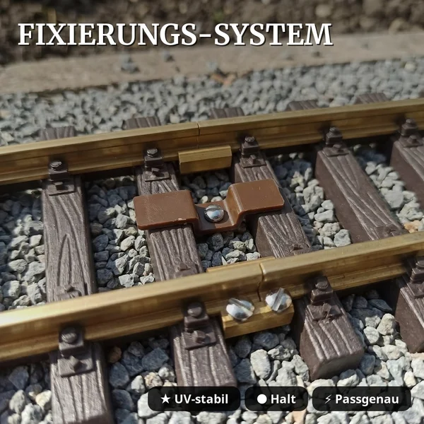 Großes Gleisoval-Set 360x180 cm Messing Radius 90 cm Spur G mit Zubehör ML-Train 8200289  - Fixierungs-System