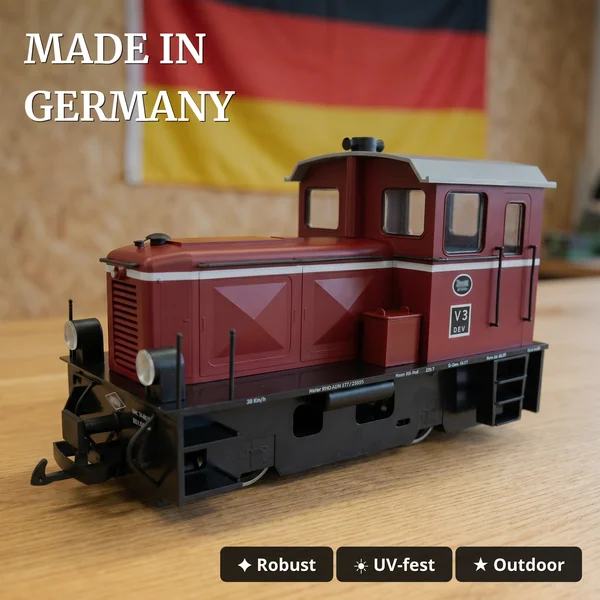 Bausatz-Set mit Diesellok V3 der DEV analog und 2 Hochbordwagen in braun ML-Train 8200291 - Made in Germany