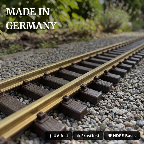 Großes Gleisoval 510 x 240 cm mit Bahnhof – Komplettset Spur G, LGB-kompatibel, Made in Germany ML-Train 8200293 - Made in Germany