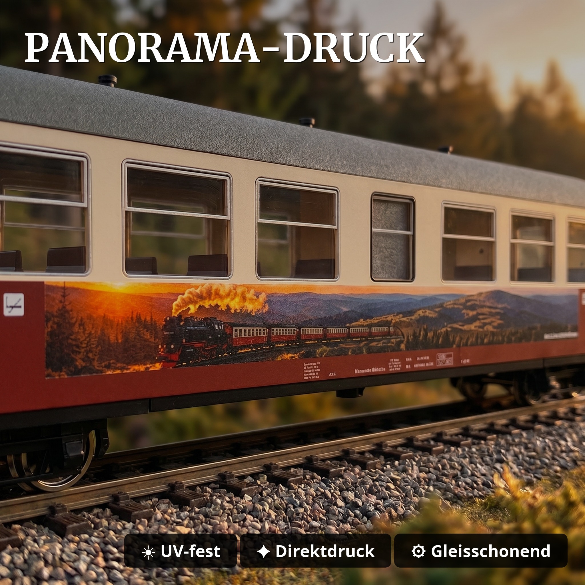 HSB Personenwagen 2er-Set Spur G – Modell-Land Edition Train Line 8200295 - Panorama-Druck