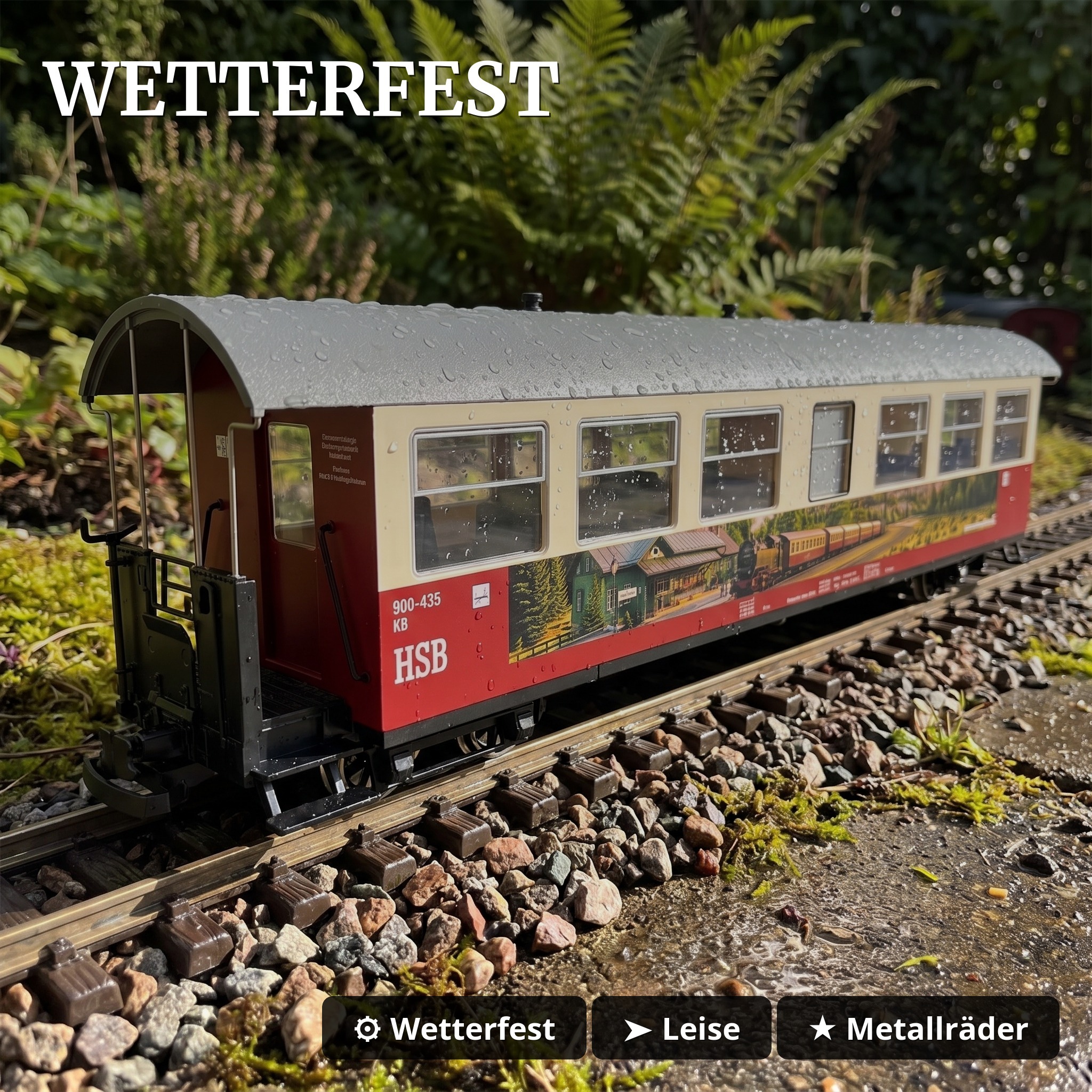 HSB Personenwagen 2er-Set Spur G – Modell-Land Edition Train Line 8200295 - Wetterfest