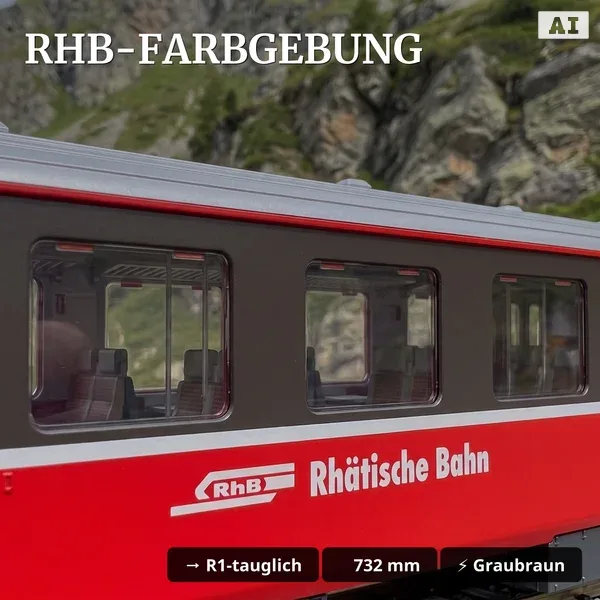 RhB Personenwagen EW III digital 3er Set - 1. Klasse und 2. Klasse - mit Zimo-Decoder und Sound Train Line 8200297 - RhB-Farbgebung