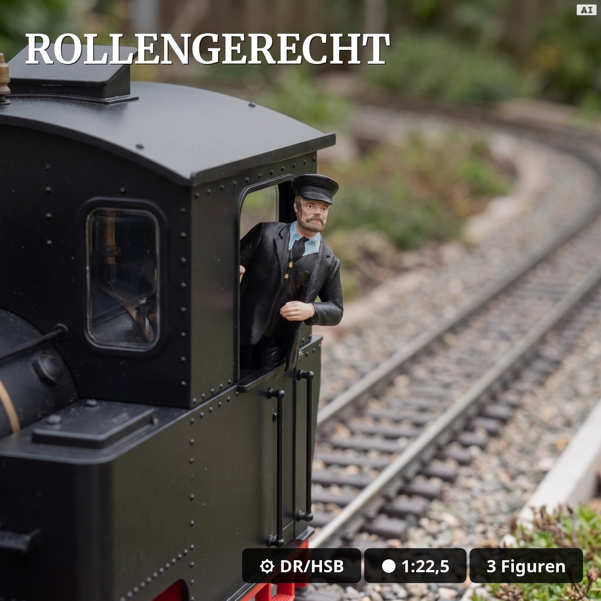 Figuren-Set – Lokführer und 2 Zugbegleiter – Spur G ML-Train 8200303 - Rollengerecht