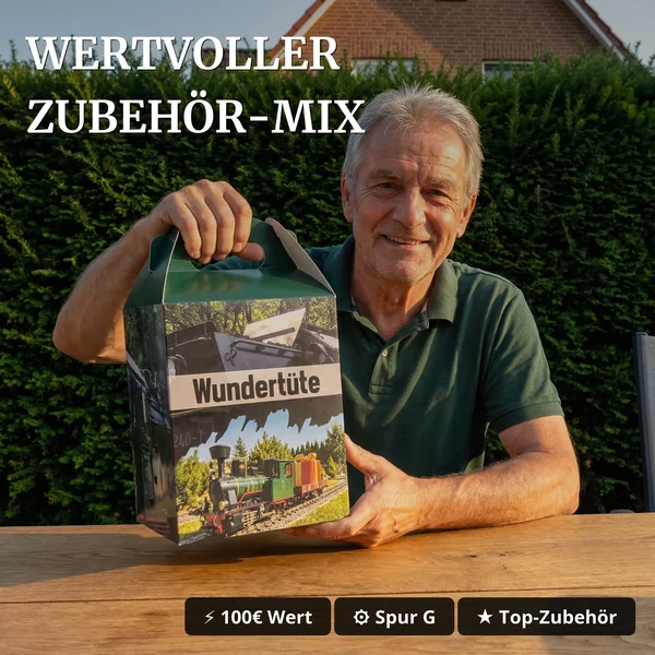 Wundertüte mit Basic Spur-G Zubehör - Überraschungs Gartenbahn-Geschenk Box ML-Train 8300001 - Wertvoller Zubehör-Mix