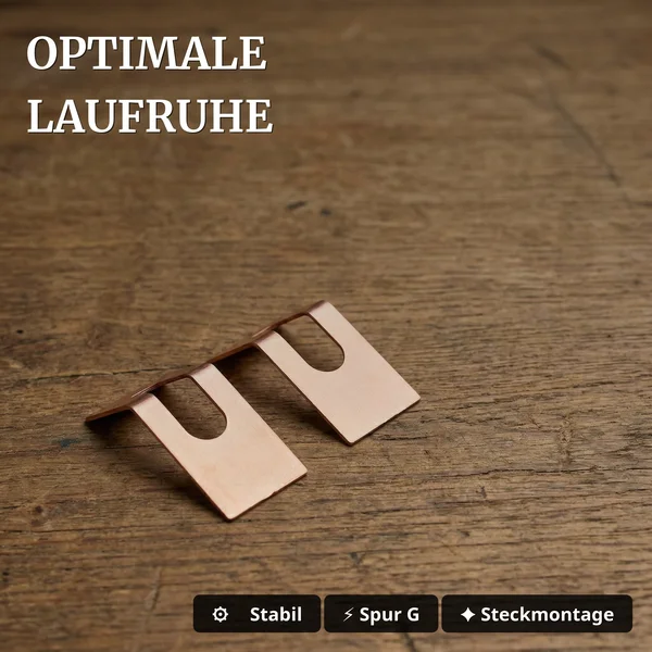Getriebeplättchen 2 Stück für B-Getriebe Spur G – Kontaktplättchen aus Kupferlegierung ML-Train 83201215 - Optimale Laufruhe