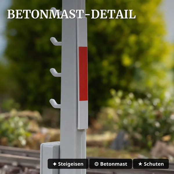 Lichtsignal Typ HL Einheitssignal der DR für Spur G mit Decoder - Betonmast - ML-Train 83804634 - Betonmast-Detail