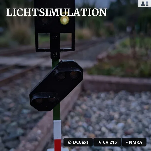Lichtsignal Typ HV Einfahrtsignal mit Vorsignal für Spur G analog / digital mit Decoder ML-Train 83804642 - Lichtsimulation