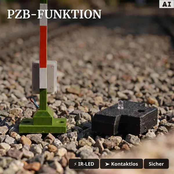 Lichtsignal Typ HV Blocksignal mit Vorsignal für Spur G analog / digital mit Decoder ML-Train 83804620 - PZB-Funktion