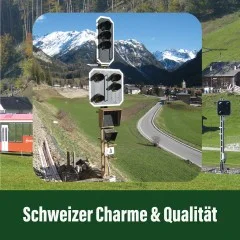 Lichtsignal Typ L 2-fach mit RhB Vorsignal für Spur G analog / digital mit Decoder Ml-Train 83814623 - Schweizer Charme & Qualität