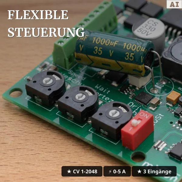 Analoge Pendelzugsteuerung 5 A für Spur-G mit Anfahr- und Bremsverzögerung ML-Train 84003018  - Flexible Steuerung