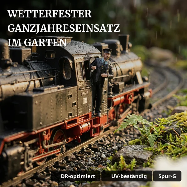 Lokführer DR/HSB Tobias links lehnend Spur-G - Authentische Handbemalte Lokführerfigur