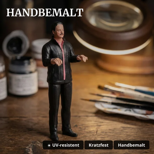 ML-Train Lokführer Manfred stehend Spur G – Handbemalt, UV-beständig - Handbemalt