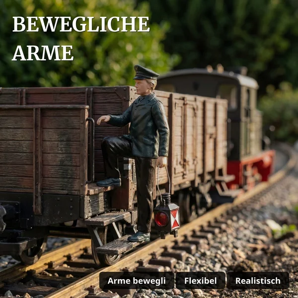 ML-Train Rangierer Markus DR/HSB Spur G – Figur mit beweglichen Armen 88500815 - Bewegliche Arme