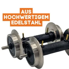 Vollradsatz kugelgelagert stromführend aus Edelstahl 24 mm Feldbahn Spur-G ML-Train 88670151 - Robuste Edelstahlradkränze