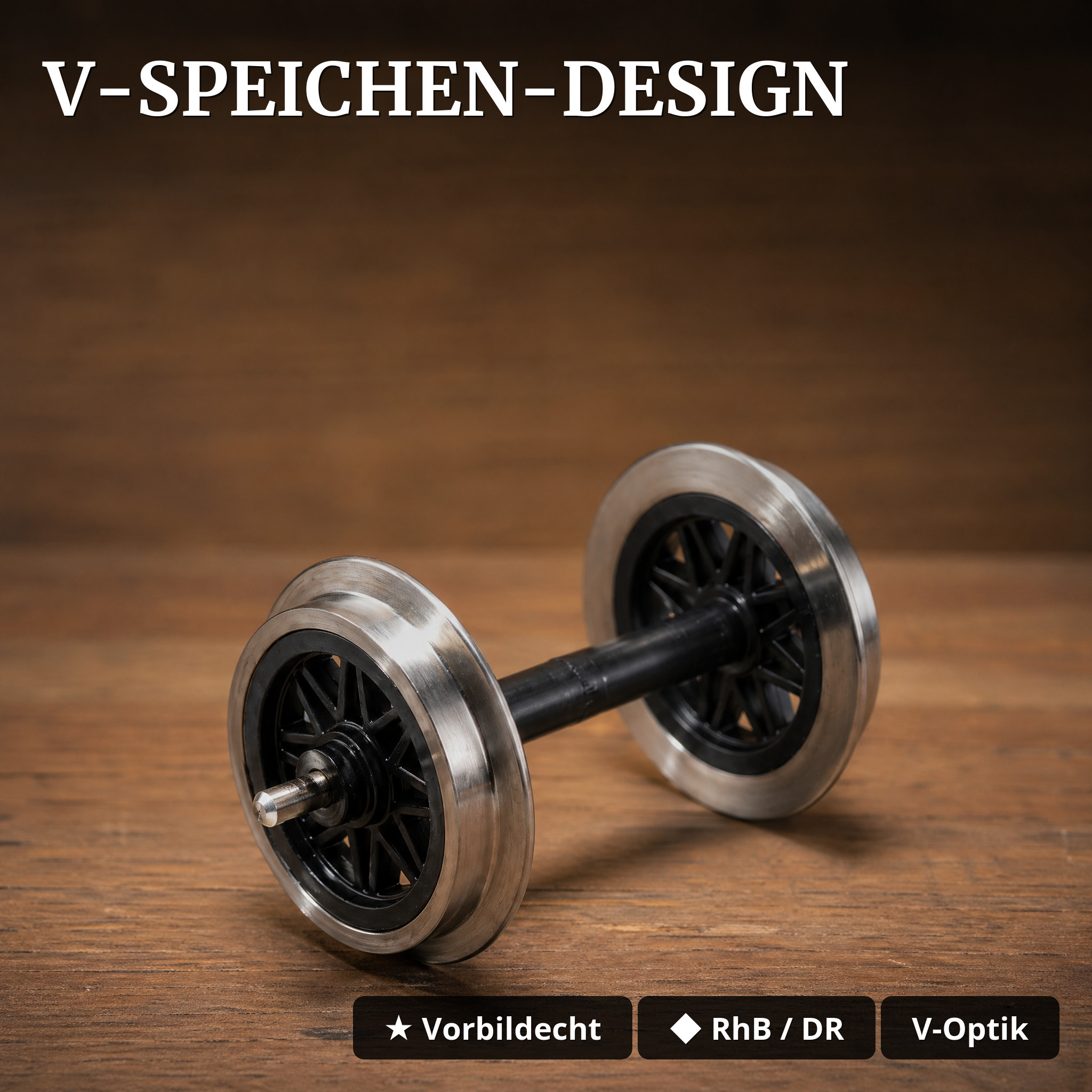 2x V-Speiche Radsatz aus Edelstahl 31 mm Spur G ML-Train 88671142 - V-Speichen-Design