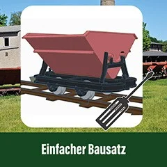 3er-Set Kipplore Feldbahnwagen rot Spur-G als Bausatz ML-Train 88919170 - Einfacher Bausatz