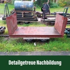 Lore mit Bremserbühne und Seitenwänden Feldbahnwagen Spur-G als Bausatz ML-Train 88919205 - Detailgetreue Nachbildung