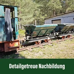 3er-Set Kipplore Feldbahnwagen grün Spur-G als Bausatz ML-Train 88919240 - Detailgetreue Nachbildung