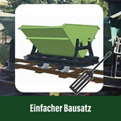 3er-Set Kipplore Feldbahnwagen grün Spur-G als Bausatz ML-Train 88919240 - Einfacher Bausatz