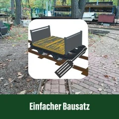 Drehschemel-Lore ungebremst Feldbahnwagen Spur-G als Bausatz ML-Train 88919260 - Einfache Montage