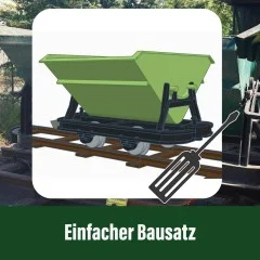 Kastenlore Grubenhunt Feldbahnwagen grün Spur-G als Bausatz ML-Train 88919350 - Einfacher Bausatz