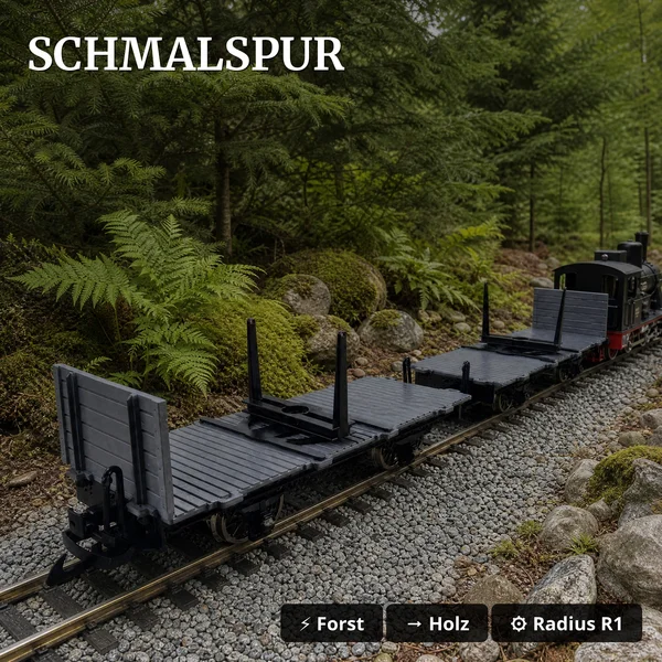 Drehschemelwagen Set Schwarz/Grau Metall-Speichenradsätze 31mm Bausatz Spur G ML-Train 88923630 - Schmalspur