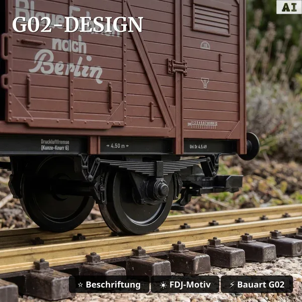 Gedeckter Güterwagen FDJ DR Piko 37977 - G02-Design