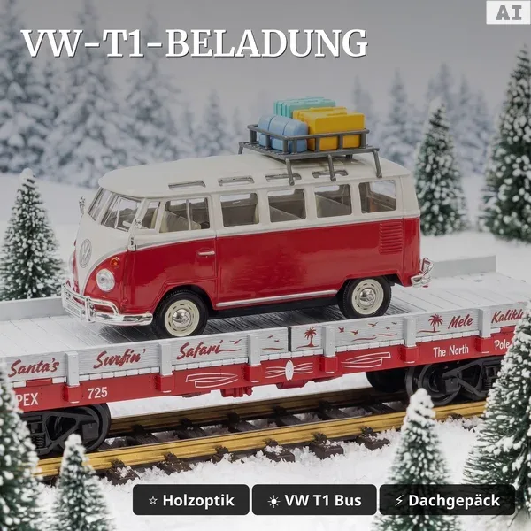 Autotransportwagen Weihnachten Piko 38312 - VW-T1-Beladung