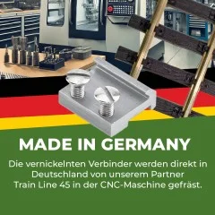 10x Schraubschienenverbinder vernickelt 15 mm ML-Train 8915410 - Made in Germany